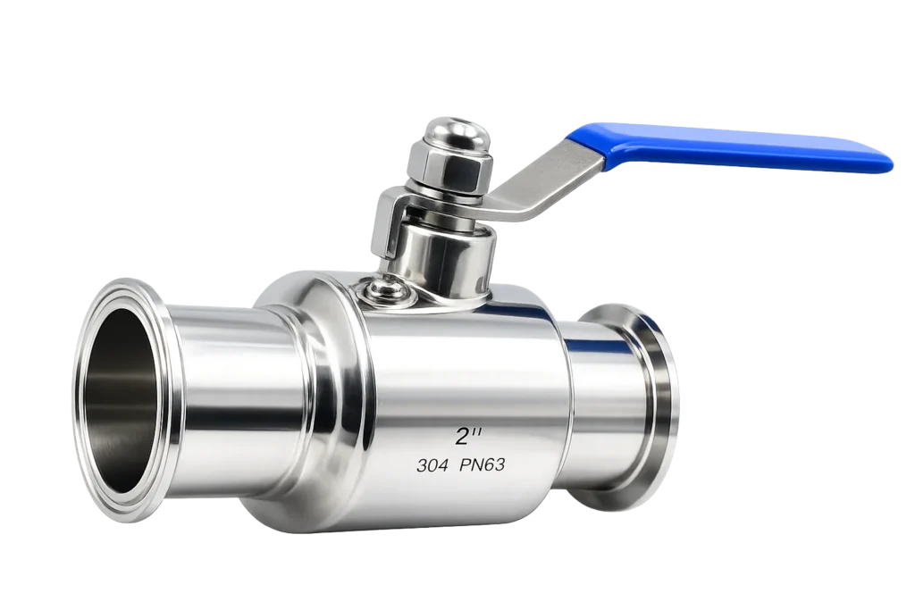 VÁLVULA ESFÉRICA 2 VIAS SANITARO CLAMP