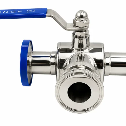 VÁLVULA ESFÉRICA 3 VIAS SANITARO CLAMP