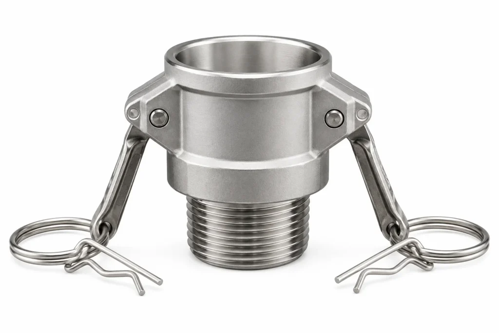 CAMLOCK TIPO B ACERO INOXIDABLE SS316 ACOPLE HEMBRA Y MACHO NPT
