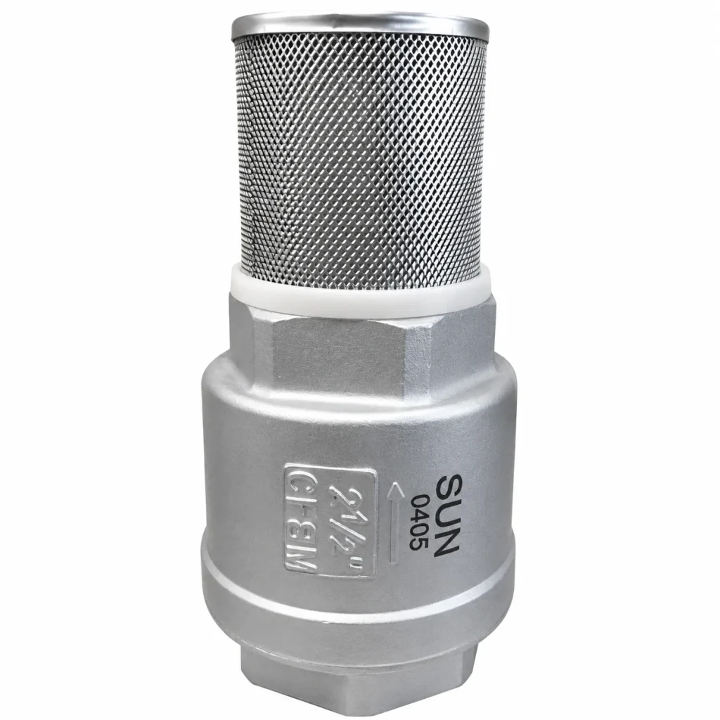 VÁLVULA CHECK VERTICAL CON CANASTILLA INOXIDABLE 316 (CF8M) 1000 WOG ROSCA NPT
