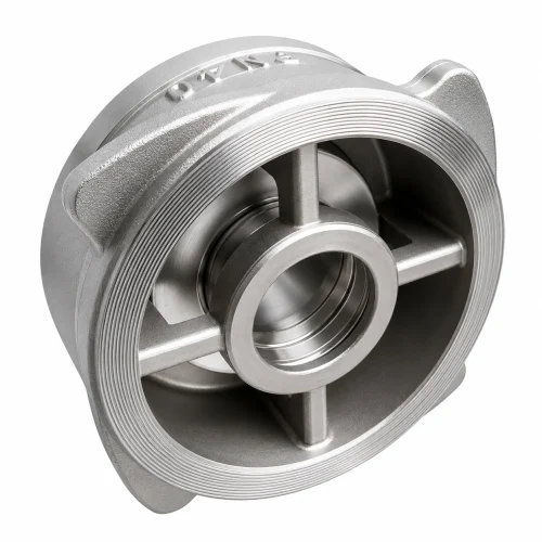 VÁLVULA CHECK DISCO INOXIDABLE 316 (CF8M) T-WAFER PN40 CON RESORTE TIPO INDUSTRIAL SUN