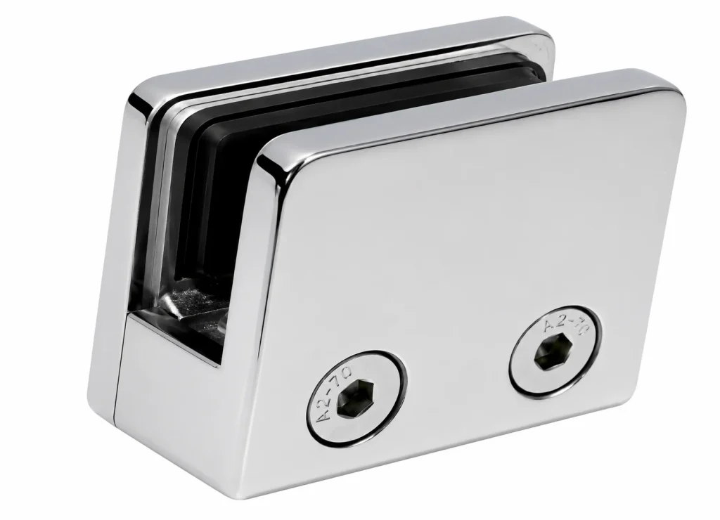 SOPORTE VIDRIO CLIP RECTO C-304