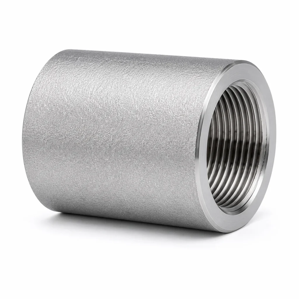UNION COPLA  DE ACERO INOXIDABLE FORJADO ASTM A182 CALIDAD 304 CLASE 3000 EXTREMOS ROSCADOS NPT