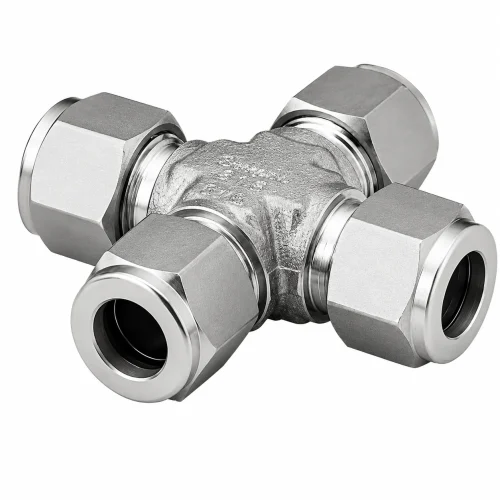 Conector Cruz de Acero Inox OD Tubo SS316