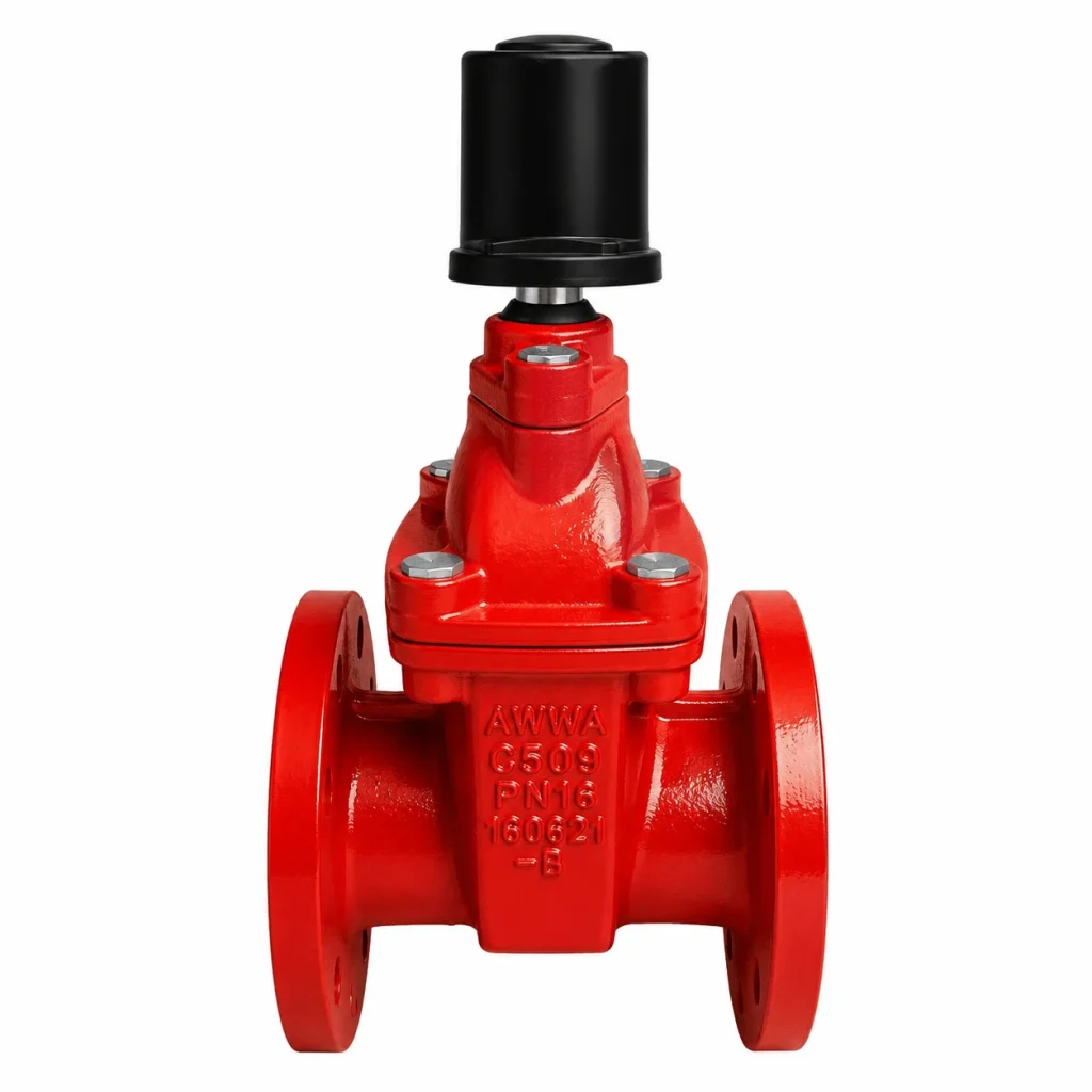 VÁLVULA COMPUERTA PARA ENTERRAR BRIDADA FIERRO DÚCTIL ASTM A536 ASIENTO EPDM 300 PSI UL-FM   FLOWCOM