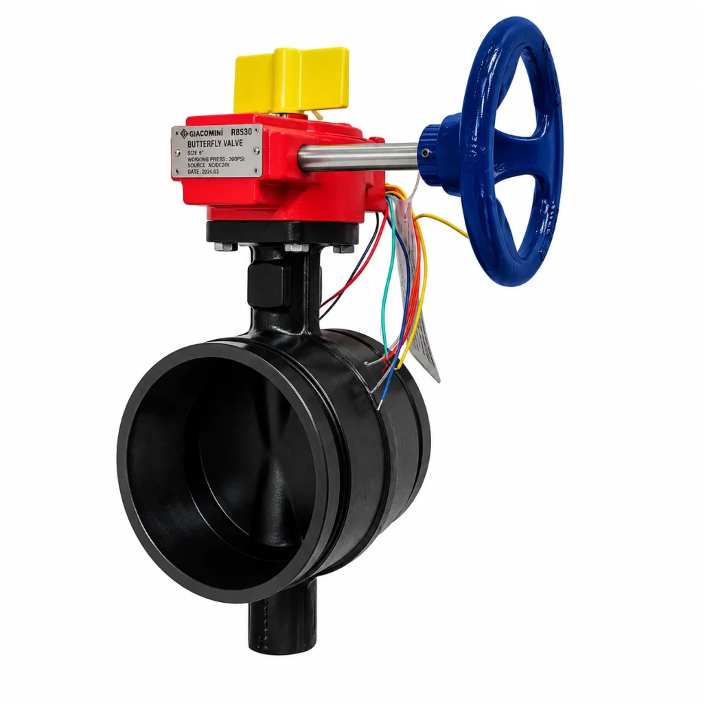 VÁLVULA MARIPOSA RANURADA FIERRO DÚCTIL ASTM A536 300 PSI UL-FM  FLOWCOM
