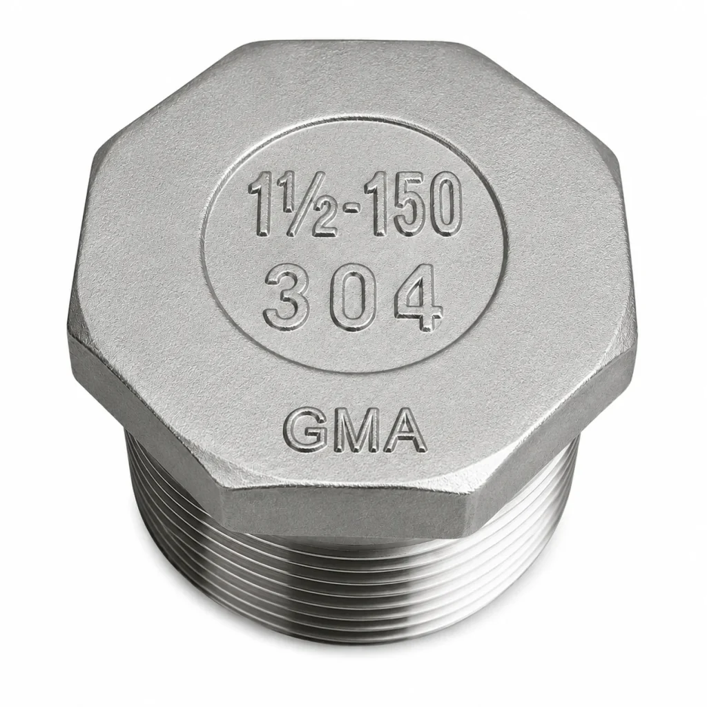 TAPÓN MACHO AC. INOX. C-304 CROSCA X 150 LBS