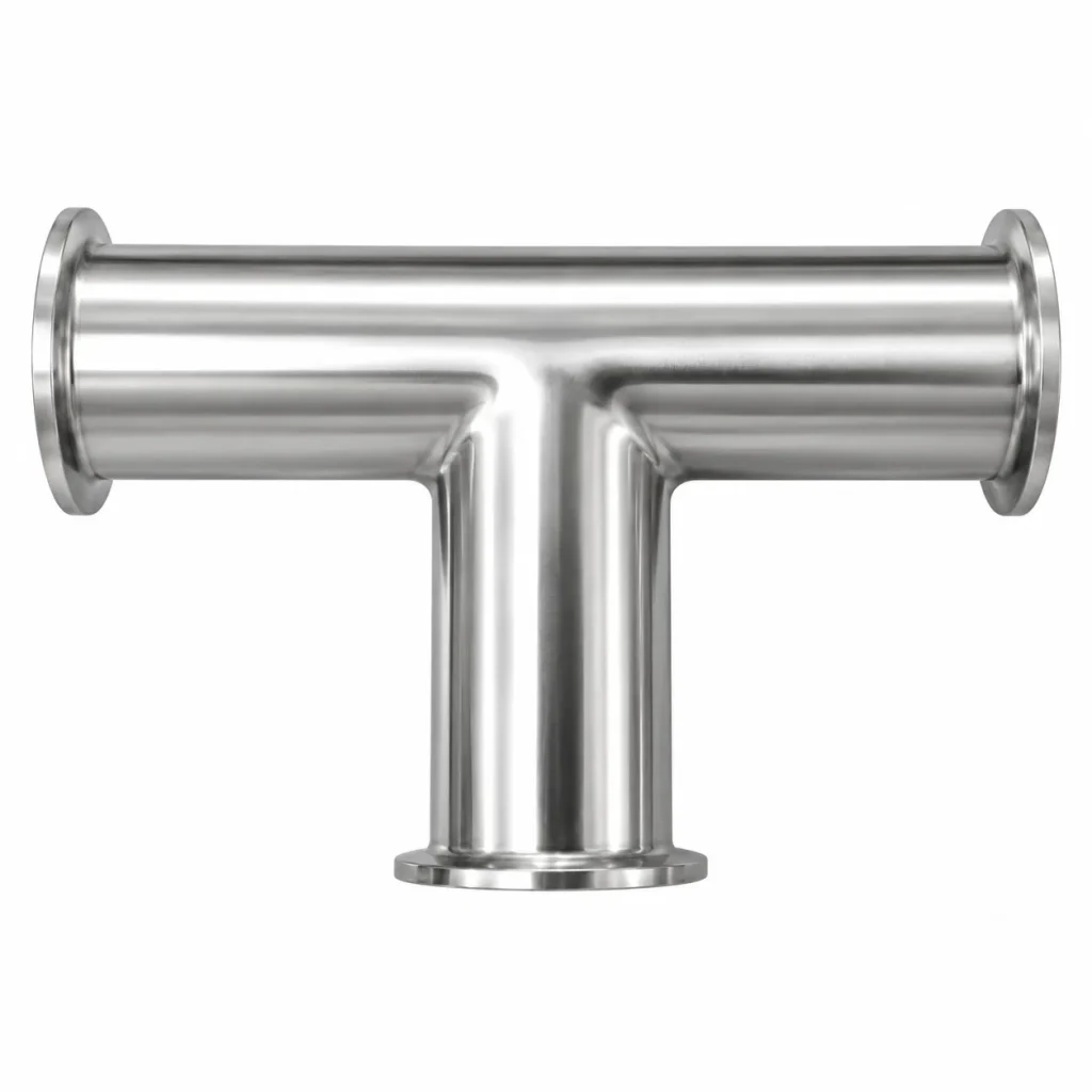 TEE SANITARIA ASTM A270 C-316L 3A EXTREMOS CLAMP
