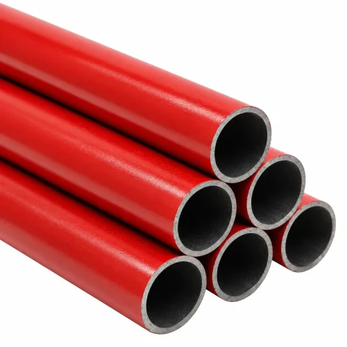 TUBO ACERO CON COSTURA ASTM A53 SCH-40 RANURADO UL-FM X 5.80 M. GRADO B COLOR ROJO