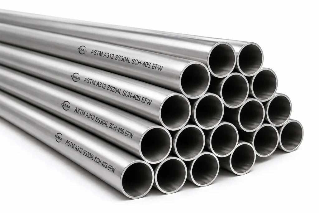 TUBO INOXIDABLE ASTM A312 SS304L SCH-40S CON COSTURA EFW