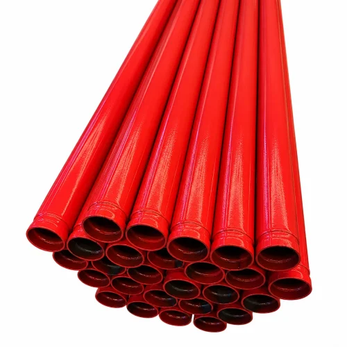 TUBO ACERO CON COSTURA ASTM A795 SCH-10 RANURADO UL-FM X 5.80 M GRADO B COLOR ROJO