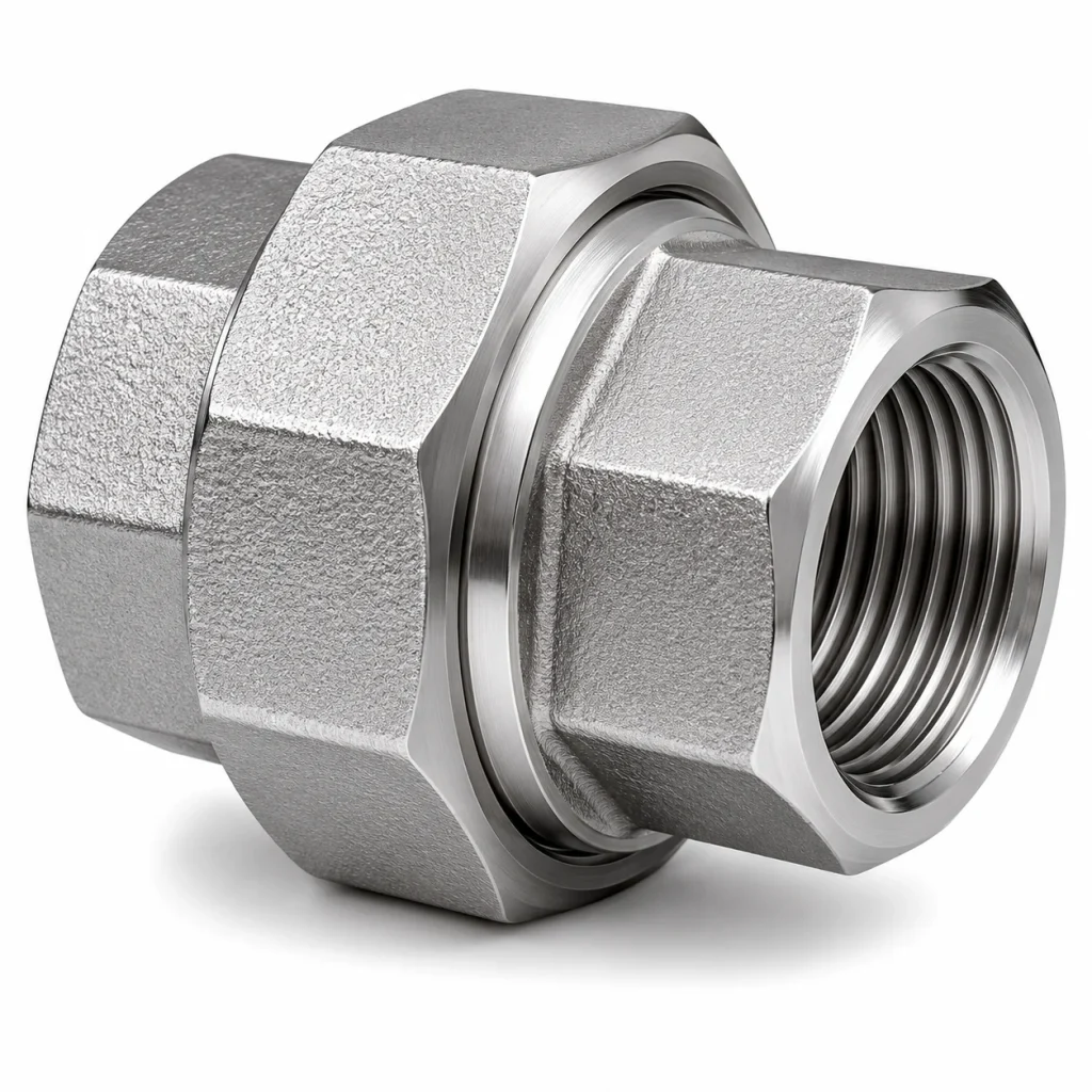 UNIÓN UNIVERSAL DE ACERO INOXIDABLE FORJADO ASTM A182 CALIDAD 304 CLASE 3000 EXTREMOS ROSCADOS NPT