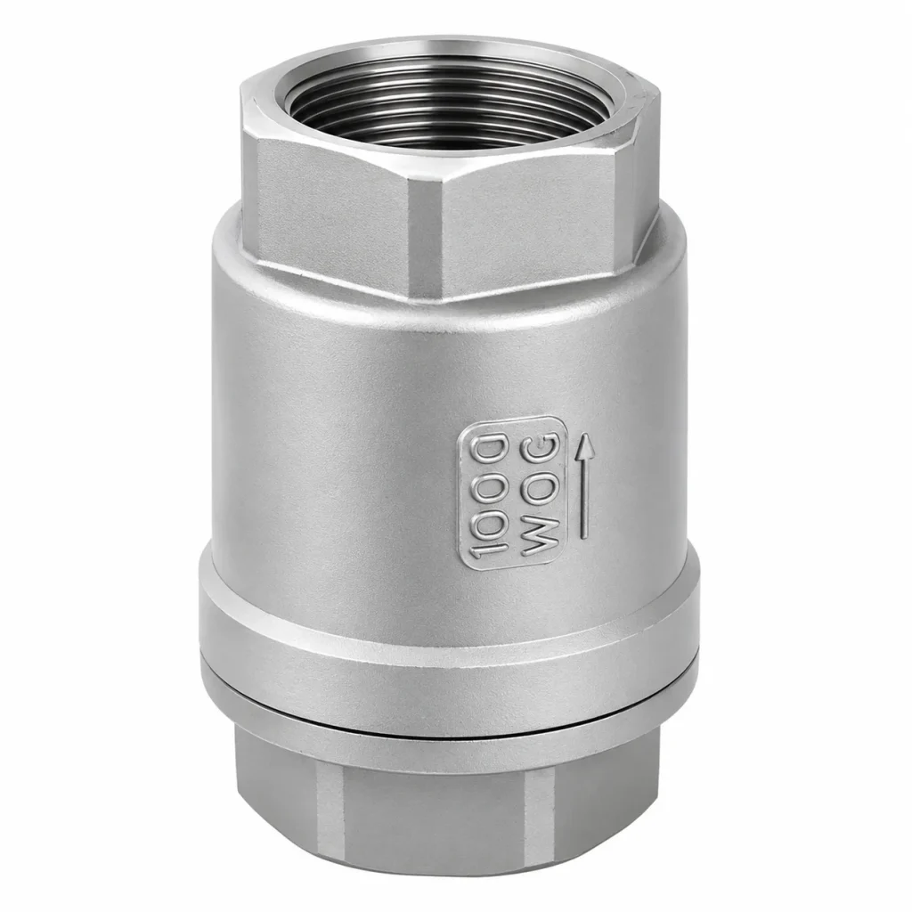 VÁLVULA CHECK VERTICAL INOXIDABLE 316 (CF8M) 1000 WOG ROSCA NPT