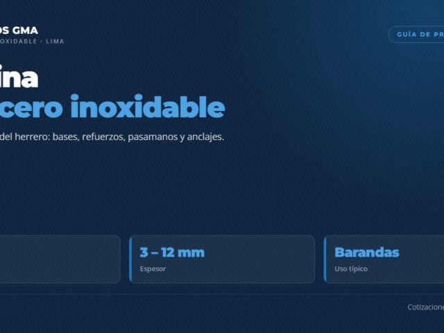 Platina de acero inoxidable: medidas y usos en obra
